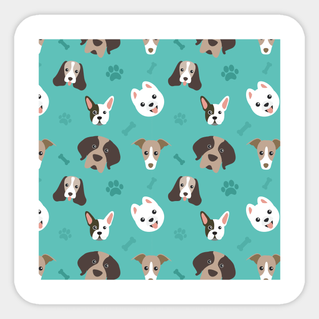 Cartoon Lovely Dog Art Pattern Sticker by MariaStore